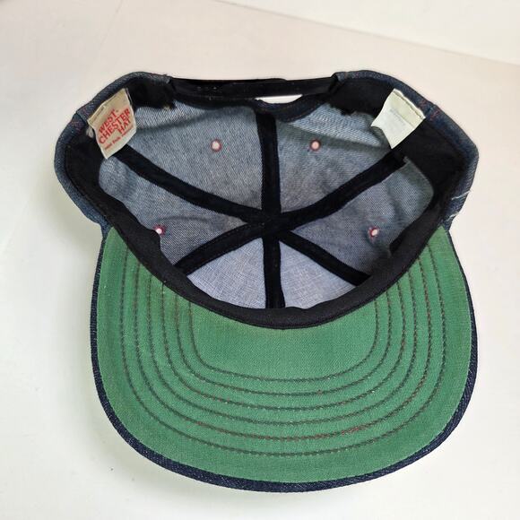 Vintage Budweiser Denim Snapback Hat 80s West-Chester St Louis USA Made Beer Cap - Picture 8 of 14